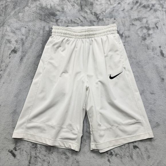 Nike Shorts Mens S White Black Logo Swoosh Icon Dri-FIT 11" Basketball Workout - Picture 1 of 12